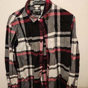 Express Plaid Button-Up Shirt